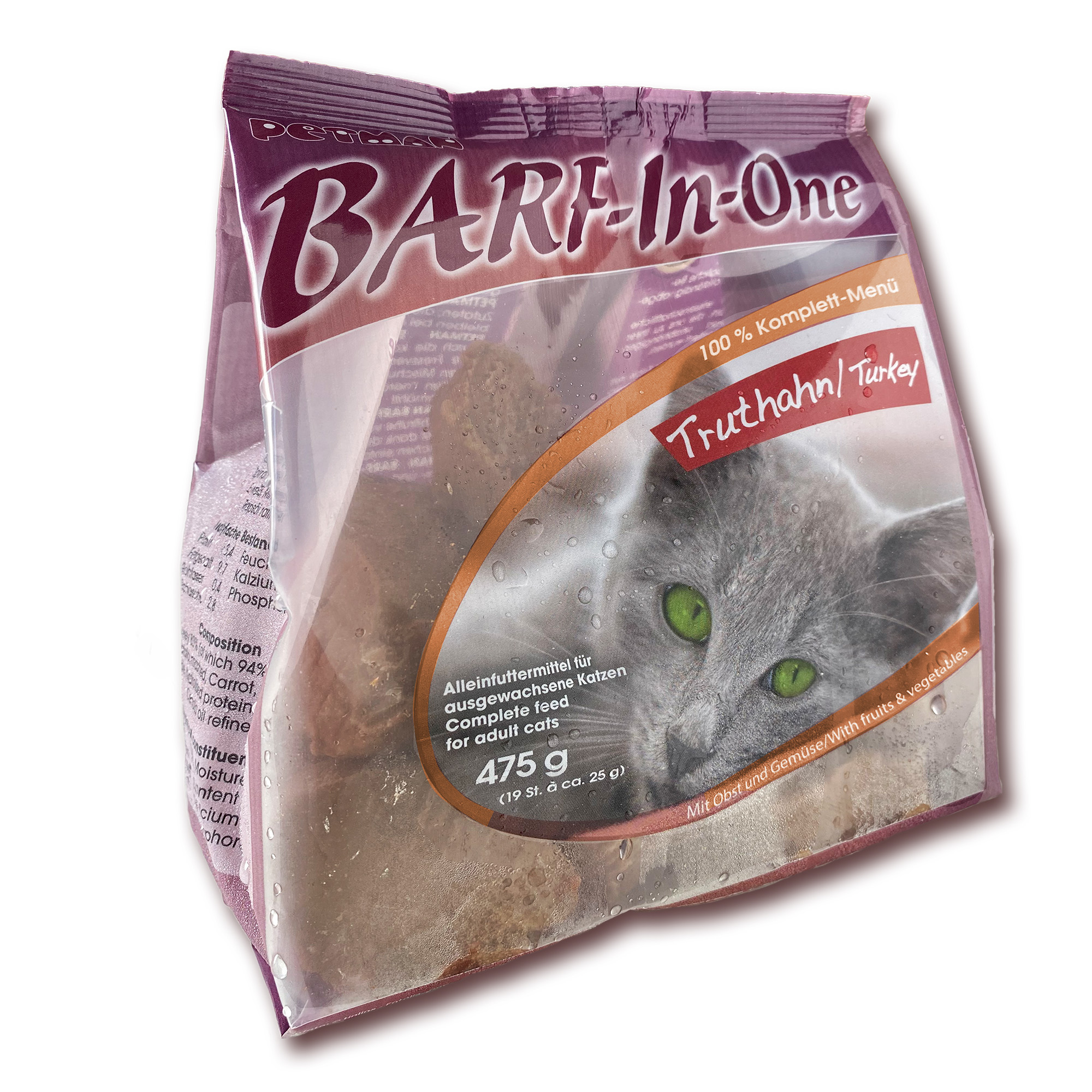 PETMAN BARF-In-One Katze - TRUTHAHN - Komplettmenü 12 x 475g